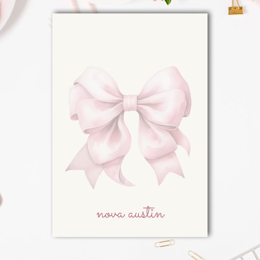 Trendy Roze Strik Geborduurd Met Naam Initiaal Post-it® Notes