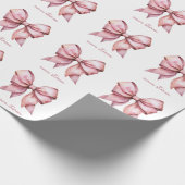 Trendy roze strik gepersonaliseerd met naam en mon cadeaupapier (Hoek)