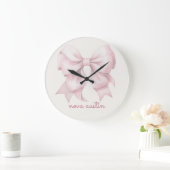 Trendy roze strik gepersonaliseerd met naam en mon grote klok (Huis)