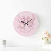 Trendy roze strik gepersonaliseerd met naam en mon grote klok (Huis)