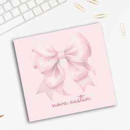 Trendy roze strik gepersonaliseerd met naam en mon post-it® notes
