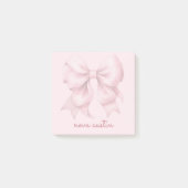Trendy roze strik gepersonaliseerd met naam initia post-it® notes (Voorkant)