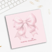 Trendy roze strik gepersonaliseerd met naam initia post-it® notes