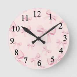 Trendy Roze Strik linten Coquette Slaapkamer Babyk Ronde Klok