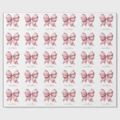 Trendy Roze Strik Met Naam Initiaal Letters Cadeaupapier (Vlak)