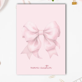 Trendy Roze Strik Met Naam Initiaal Letters Post-it® Notes