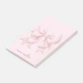 Trendy Roze Strik Met Naam Initiaal Letters Post-it® Notes (Schuin)