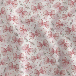 Trendy Roze Strikjes Cottagecore Bloemmotief Stof