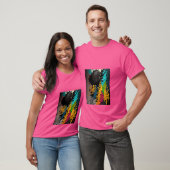 Trendy roze T-shirt voor mannen met artistiek ontw (Unisex)