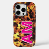 Trendy Roze Tortoiseschaal met Monogram Case-Mate iPhone Case (Achterkant)