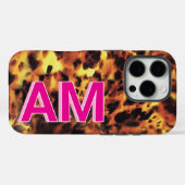 Trendy Roze Tortoiseschaal met Monogram Case-Mate iPhone Case (Achterkant (horizontaal))