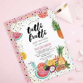 Trendy | Roze | Tropisch Tutti Frutti-Baby shower Kaart