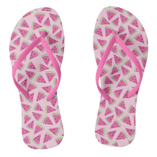 Trendy Roze Tropisch Watermeloen Patroon Teenslippers