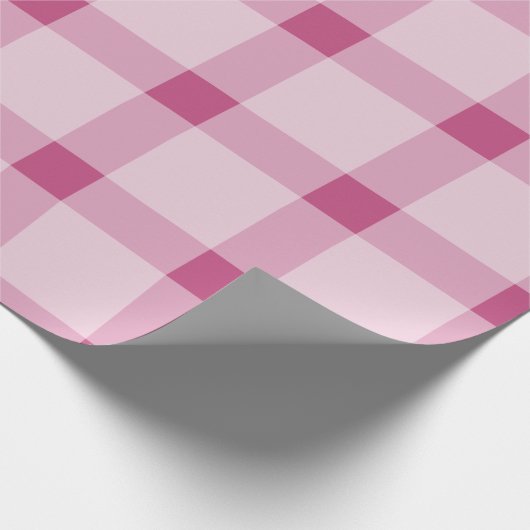 Trendy Roze Vakantie Plaid Kerstmis Cadeaupapier (Hoek)