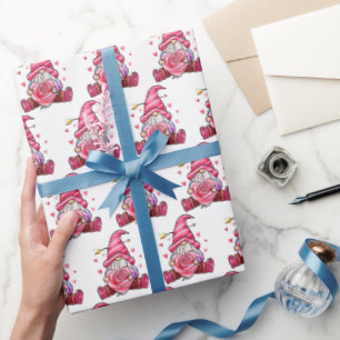 Trendy Roze Valentijnsdag Wrapping Paper Cadeaupapier