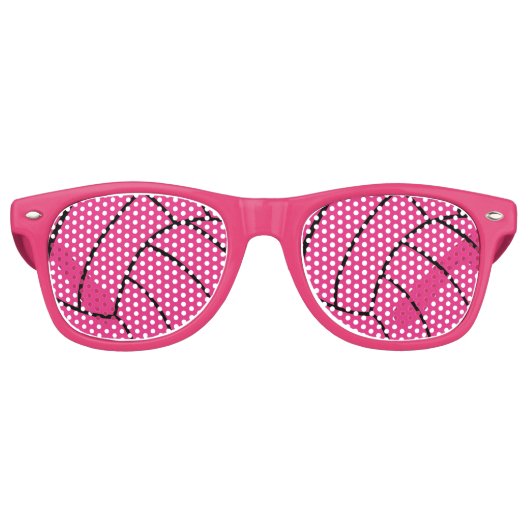 Trendy roze volleybal zonnebril (Voorkant)