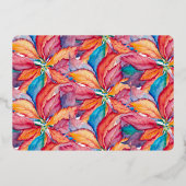 Trendy Roze Vrolijk Kerstfeest Folie Feestdagenkaart (Achterkant)