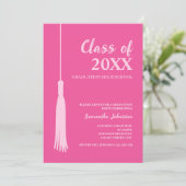 Trendy Roze Vrouwelijk 2025 Afstudeerder Tassel Af Kaart (Staand voorkant)