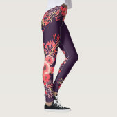 Trendy Roze Waterverf Flowers & Paarse Leggings (Rechts)