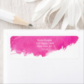 Trendy roze Waterverf Paint Splotch Etiket (Insitu)