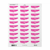 Trendy roze Waterverf Paint Splotch Etiket (Full Sheet)