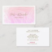 Trendy roze Waterverf Planten bladeren Visitekaartje (Voorkant / Achterkant)