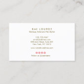 Trendy roze Waterverf Planten bladeren Visitekaartje (Achterkant)