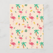 Trendy roze waterverf tropische flamingo floral briefkaart (Voorkant)
