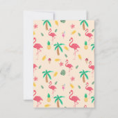 Trendy roze waterverf tropische flamingo floral kaart (Achterkant)