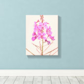Trendy roze wilde bloemen boho bloem moderne kunst canvas afdruk (Insitu (Houten vloer))
