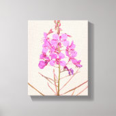 Trendy roze wilde bloemen boho bloemrijke moderne canvas afdruk (Voorkant)