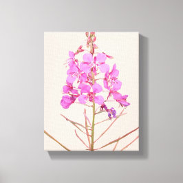 Trendy roze wilde bloemen boho bloemrijke moderne  canvas afdruk