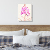 Trendy roze wilde bloemen boho bloemrijke moderne  canvas afdruk (Insitu (Slaapkamer))