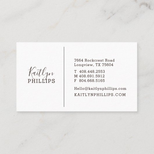 Trendy Roze Wildflower Bloempatroon Visitekaartje (Achterkant)