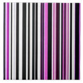 Trendy roze wit strepen Collectie Tegeltje (Voorkant)