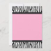 Trendy Roze Zebra Baby Shower Invitations Kaart (Achterkant)
