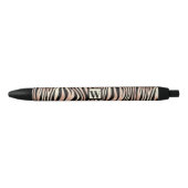 Trendy roze zebra print met afbeelding monogram zwarte inkt pen (Voorkant)