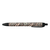 Trendy roze zebra print met afbeelding monogram zwarte inkt pen (Bodem)
