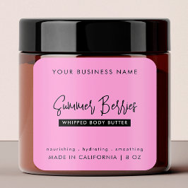 Trendy Roze & Zwart Bad Body Cosmetische Jar Vierkante Sticker
