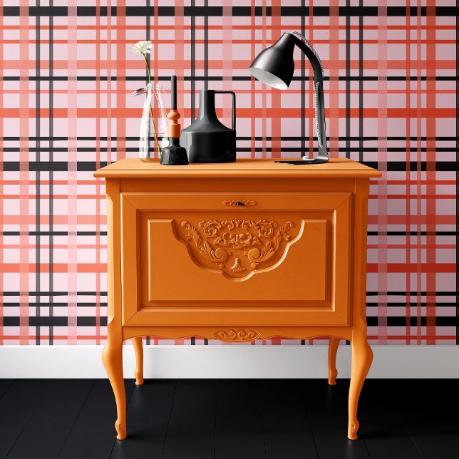 Trendy Roze & Zwart Halloween Plaid Behang (Creator heeft geüpload)