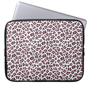 Trendy roze zwart laptop van de jachtluipaarddruk sleeve