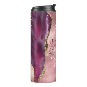 Trendy Roze & Zwarte Glitter Agaat Thermosbeker (Gedraaid links)