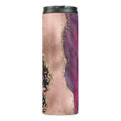 Trendy Roze & Zwarte Glitter Agaat Thermosbeker (Achterkant)