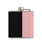 Trendy roze zwarte glitter - gepersonaliseerde gra heupfles (Achterkant)