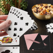 Trendy roze zwarte glitter - gepersonaliseerde gra pokerkaarten (Insitu)