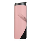 Trendy roze zwarte glitter - gepersonaliseerde gra thermosbeker (Gedraaid links)