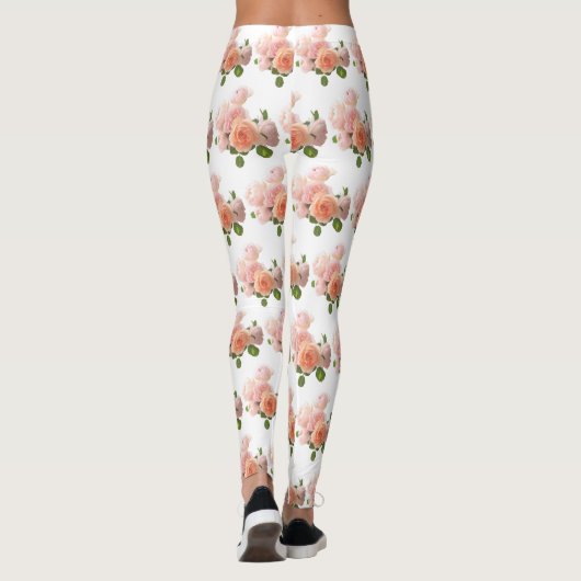 Trendy Rozen Design Modern Elegant Sjabloon Leggings (Achterkant)
