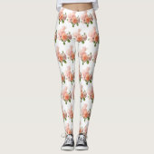 Trendy Rozen Design Modern Elegant Sjabloon Leggings (Voorkant)