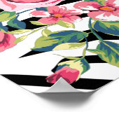 trendy  rozen en zebrastrips poster (Hoek)