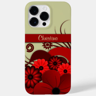 Trendy Ruby Red Floral Hibiscus Gothic Flowers Case-Mate iPhone Case